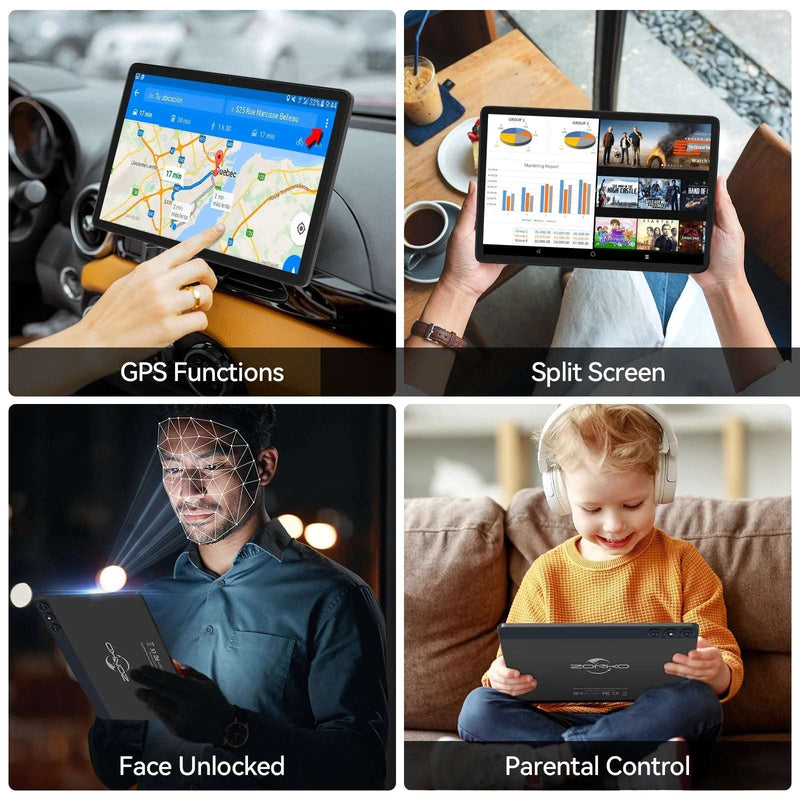 10Inch Android 14 Tablet,4G Cellular Tablet with 128GB ROM+14(8+6)GB RAM,5G Wifi,Octa-Core,13Mp Camera,Gps,1Tb Expand,Fhd Ips,Incell Touch Screen,Face Unlock,Split-Screen,Android Tablet with Keyboard - Puck's