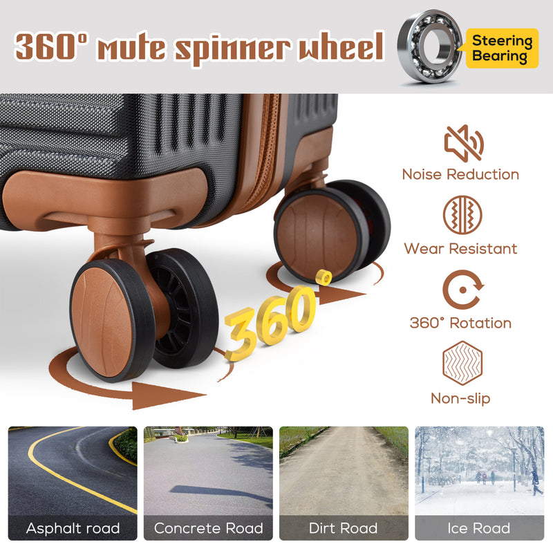 20" Carry-On Luggage, Hard Luggage with Spinner Wheels, Lightweight Luggage Set with TSA Lock - Puck's