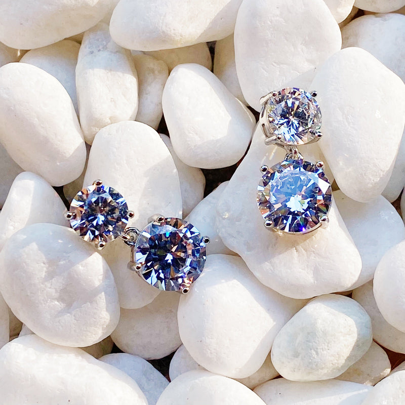 Double Diamond Dangle Earrings - Puck's