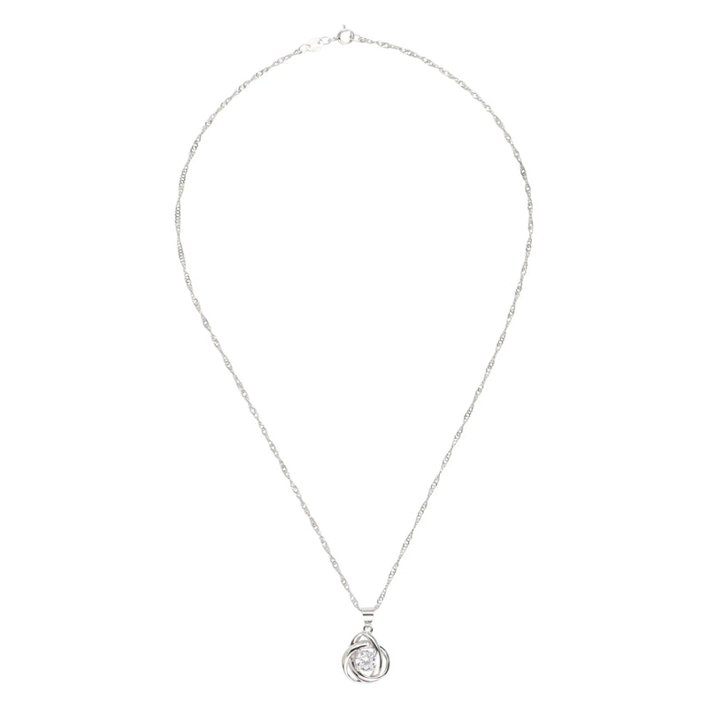 Round Knot Pendant Necklace with Cubic Zirconia - Puck's
