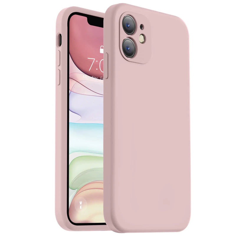Vooii Compatible with iPhone 11 Case, Upgraded Liquid Silicone with [Flat Edges] [Camera Protection] [Soft Anti-Scratch Microfiber Lining] Phone Case for iPhone 11 6.1 inch - Black - Puck's