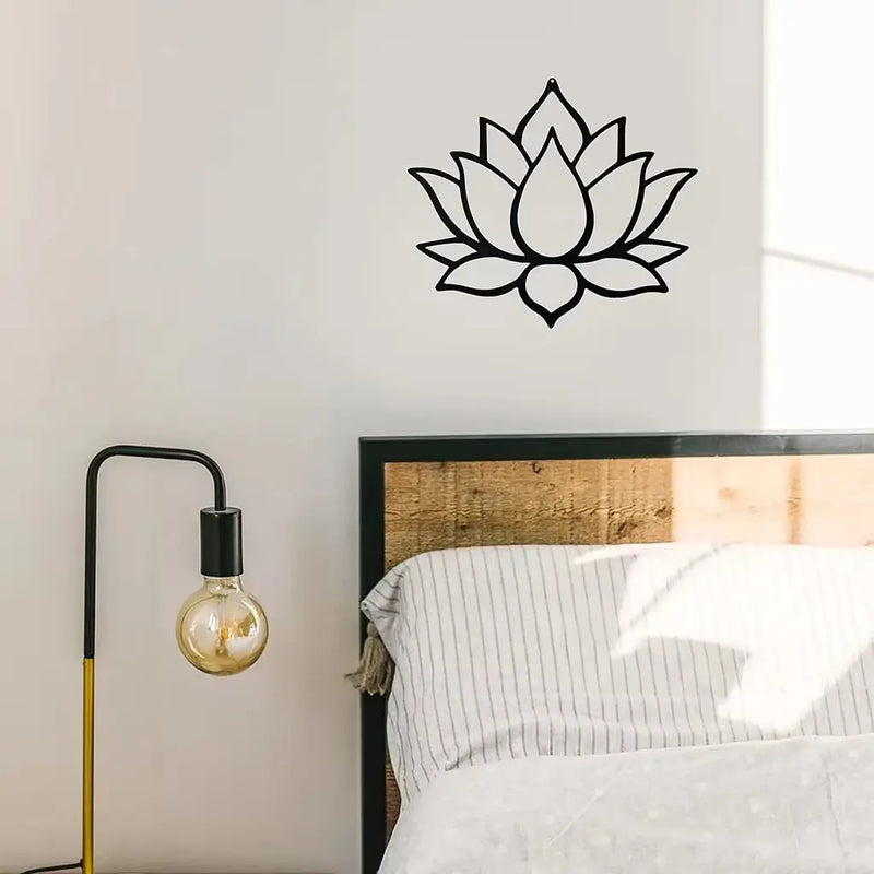 1Pc, Lotus Metal Wall Art, Room Decor, Christmas Gifts, Home Decor, Scene Decor Wall Decor Metal Wall Hanging - Puck's