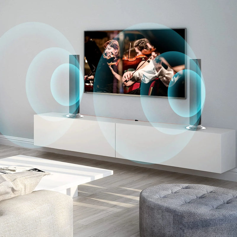 Sound Bars for TV, Bluetooth Soundbar for TV, 50W TV Sound Bar with 4 Drivers and Remote Control, Home Audio TV Speakers Sound Bar with Arc/Optical/Aux Connect - Puck's
