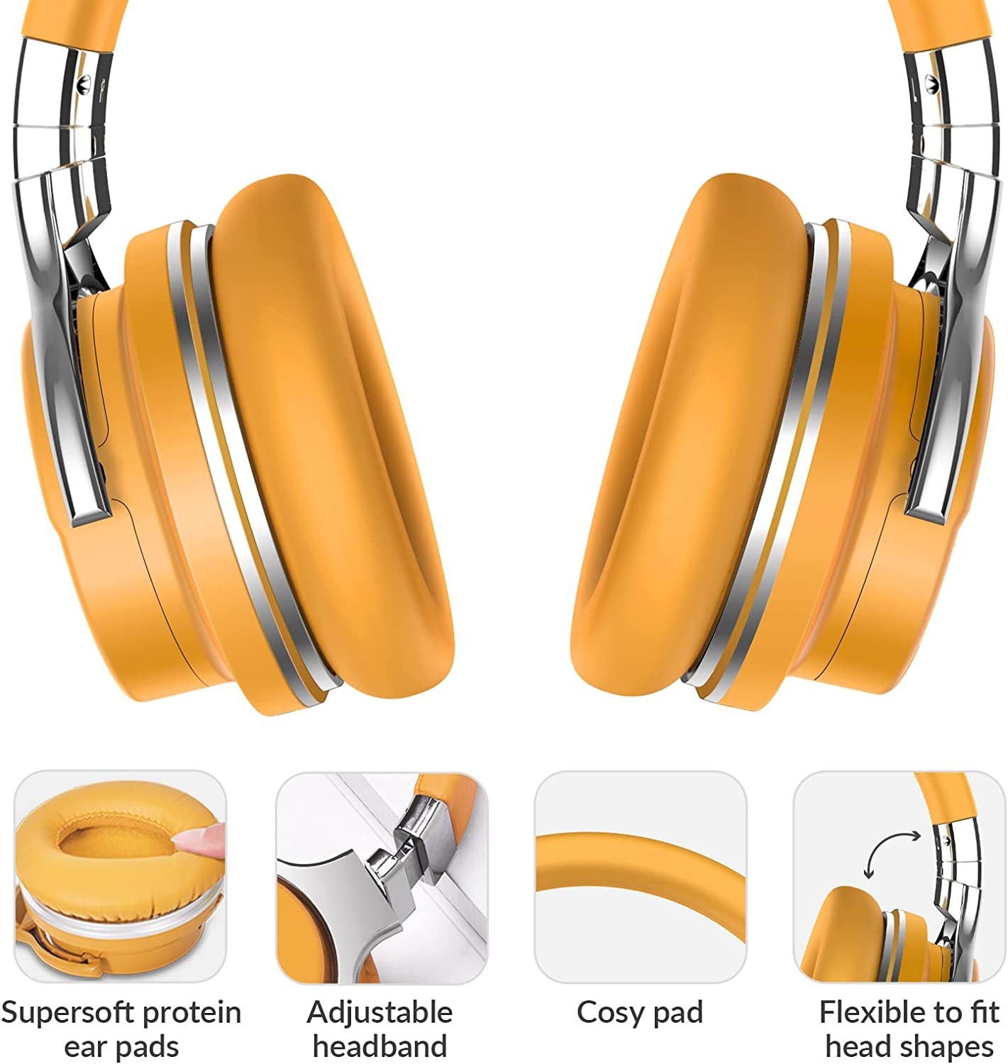 Million Sold 10 Years Classic E7 Active Noise Cancelling Headphones with Upgraded Noise Cancellation, Bluetooth Headphones Wireless with HD Sound Vivid Deep Bass, for Home Office Travel Birthday Gift - Puck's
