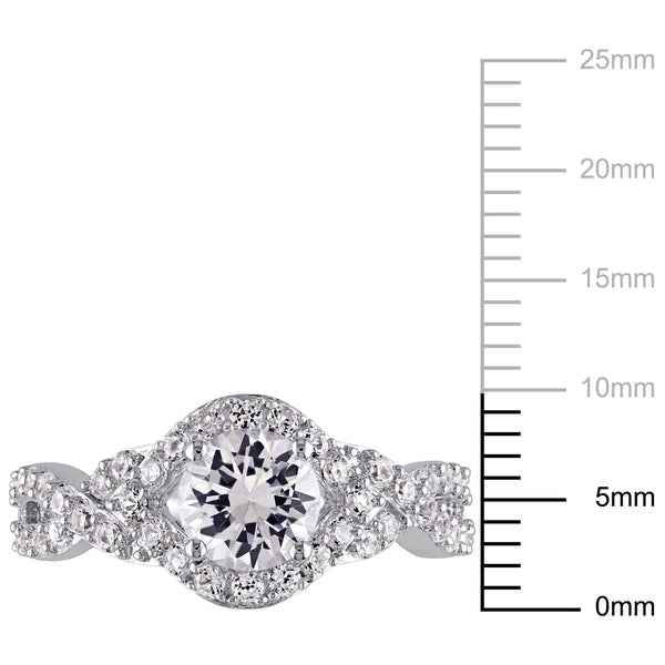 Women'S Created Sapphire Sterling Silver Engagement Ring - Puck's