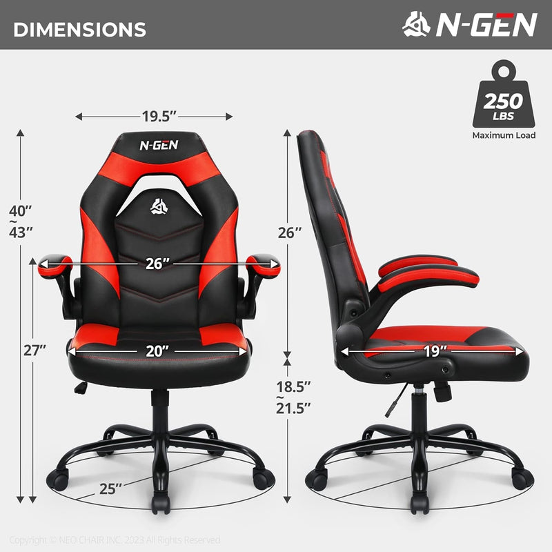 N-GEN Video Gaming Computer Chair Ergonomic Office Chair Desk Chair - Puck's