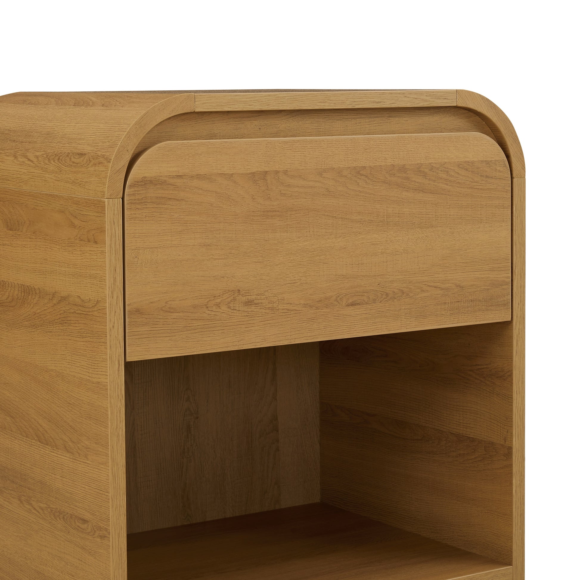 Juliet Nightstand with USB, Light Honey Finish - Puck's