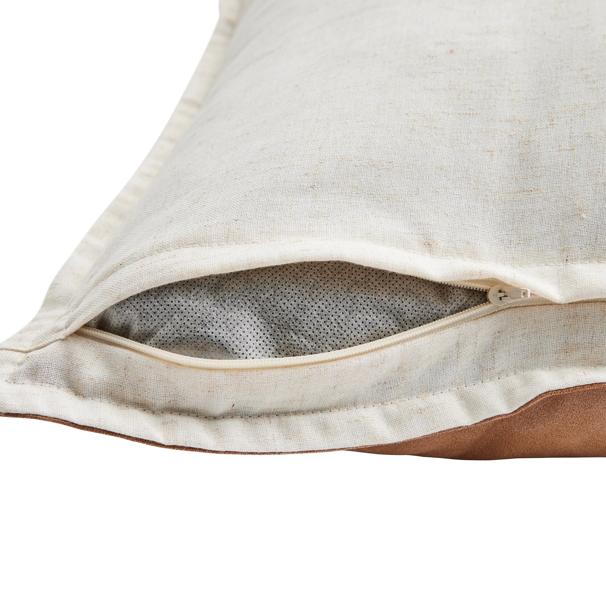 (2 Pack)  14" X 24" Beige Vegan Leather Decorative Pillow - Puck's