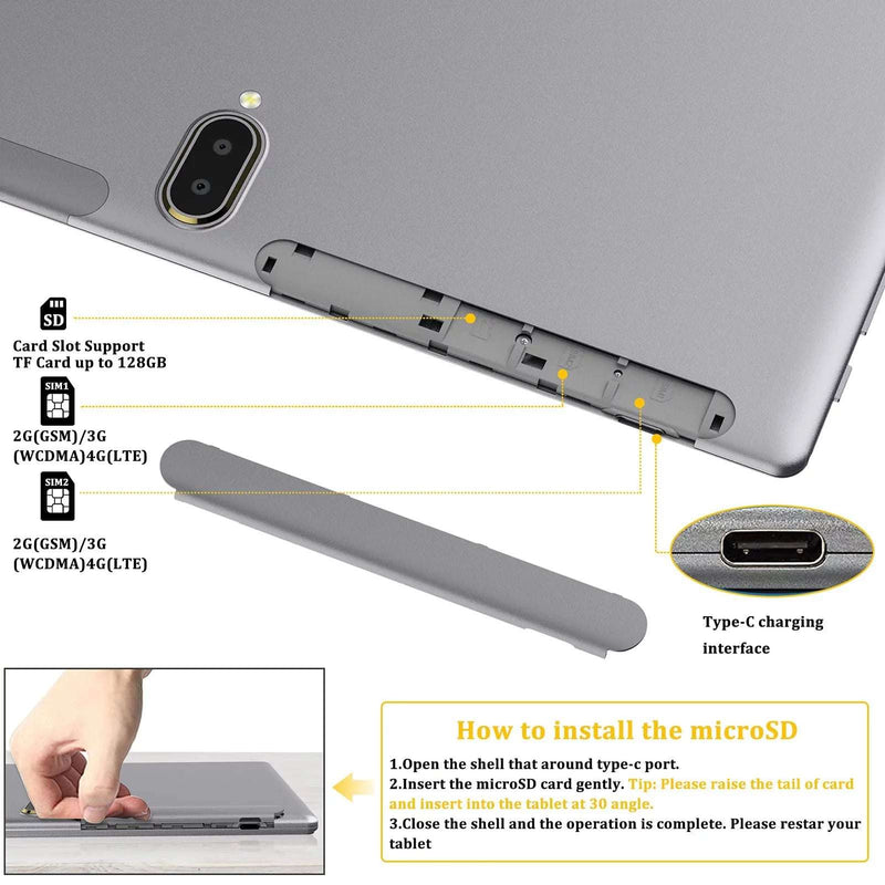 Tablet 10 Inch Android 13.0 Tablet 4G Cellular Tablet PC 2024 Latest Update 4G Phone Tablet 64GB + 4GB Storage Octa-Core Processor,Dual SIM Card Slot,Gps,Wifi,Bluetooth,1080P HD (Gray) Laptop Tablet - Puck's