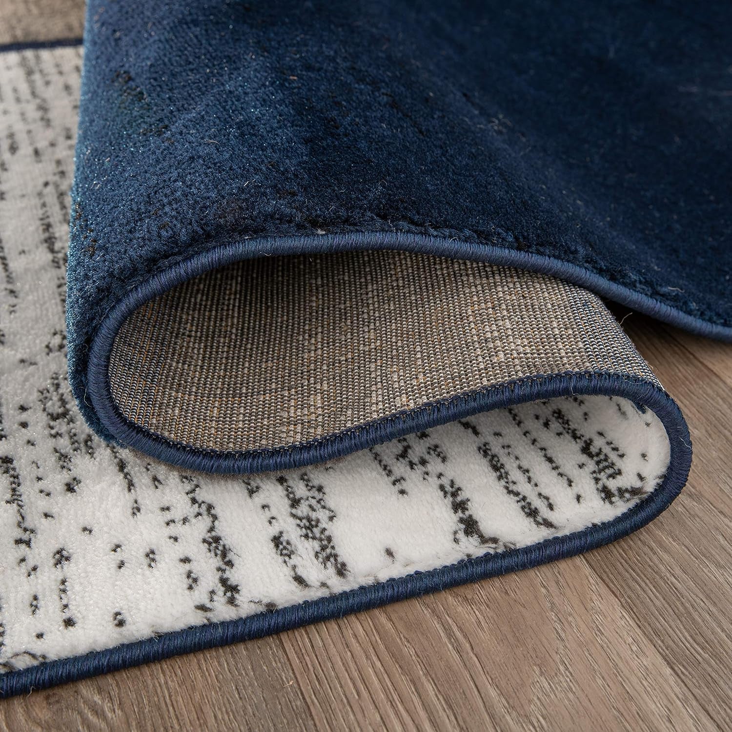 Contemporary Modern Boxes Area Rug 10' X 14' Navy - Puck's