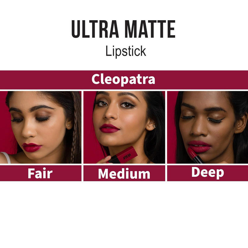 Cosmetics Ultra Matte Mini Lipstick - Nourishing Lip Makeup with Intense Color Payoff - Lip Color with Velvety Texture - 08 Cleopatra - 0.06 Oz - Puck's