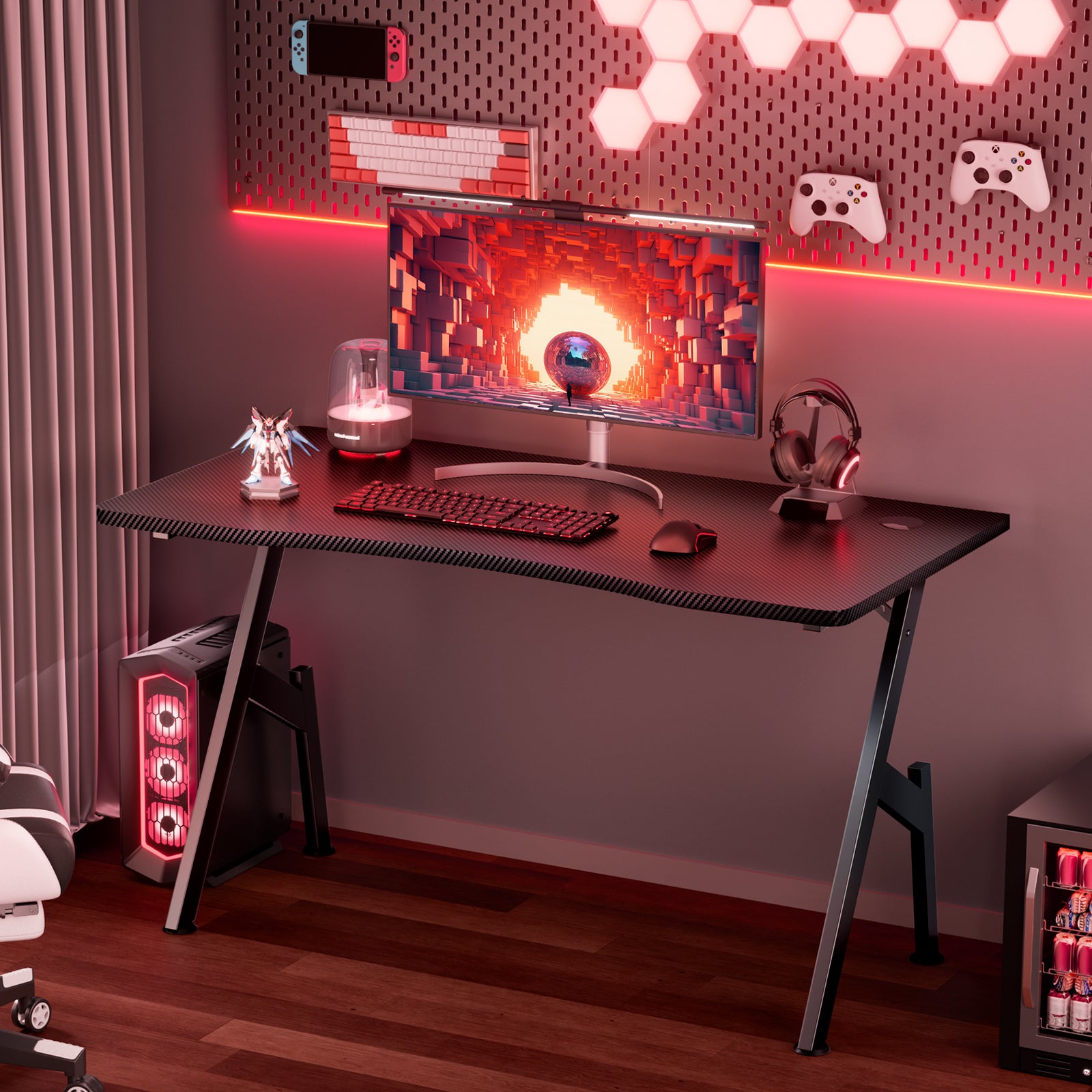HLDIRECT 32/40/47/55 Inch Gaming Desk Gamer Table Computer Desk PC Workstation - Puck's