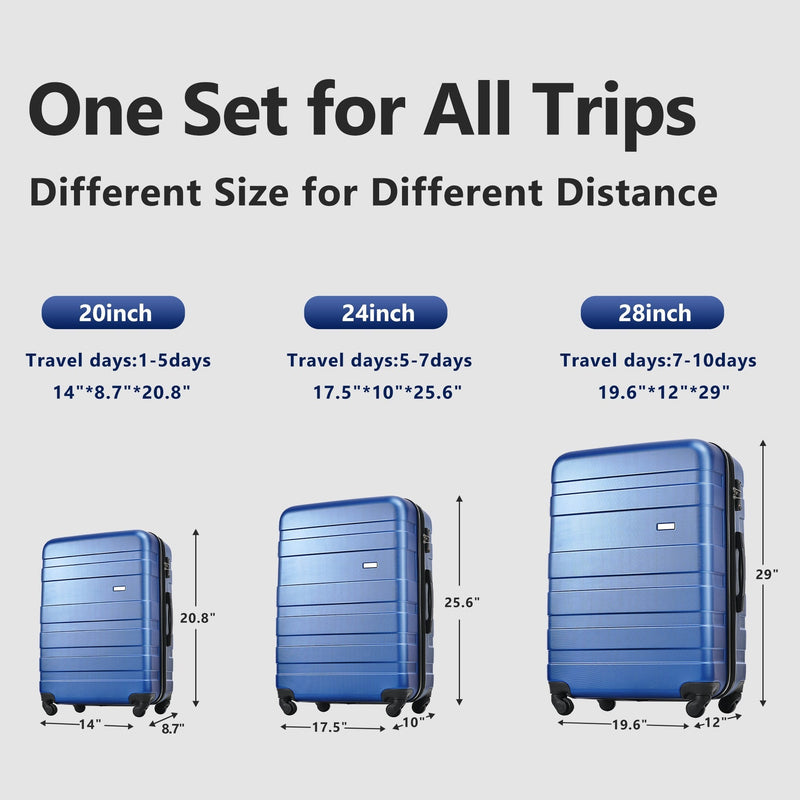 Luggage Sets New Model Expandable ABS Hardshell 3pcs Clearance Luggage - Puck's
