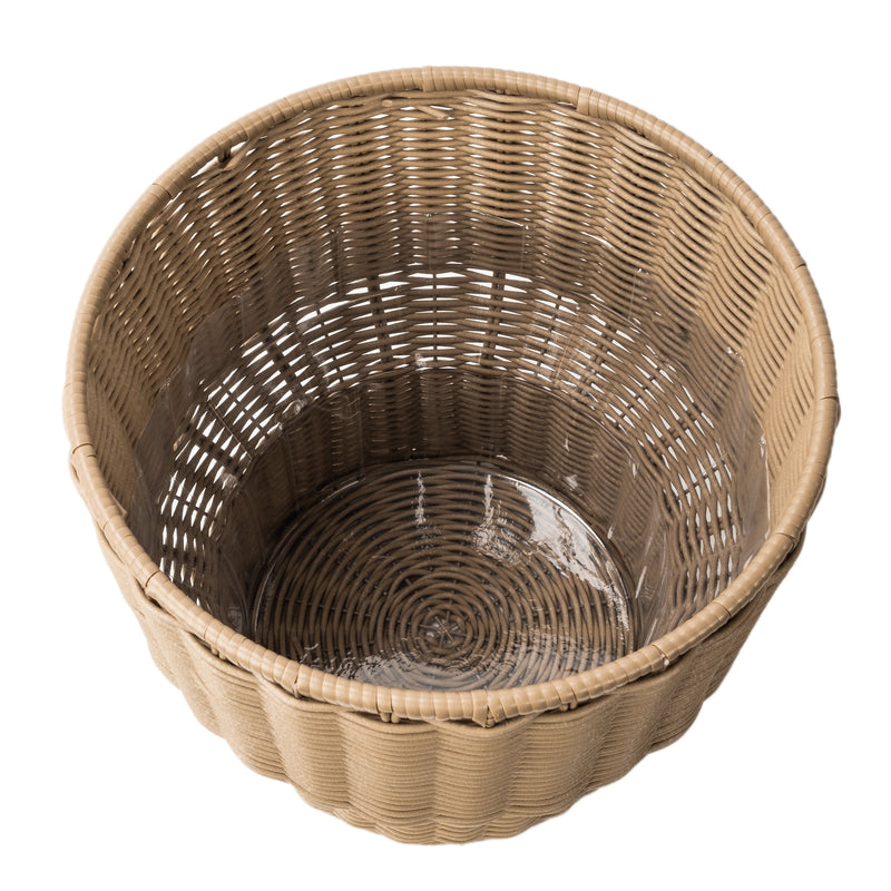 12 Inch Celeste Resin Planter with Metal Stand, Indoor or Outdoor Use - Puck's