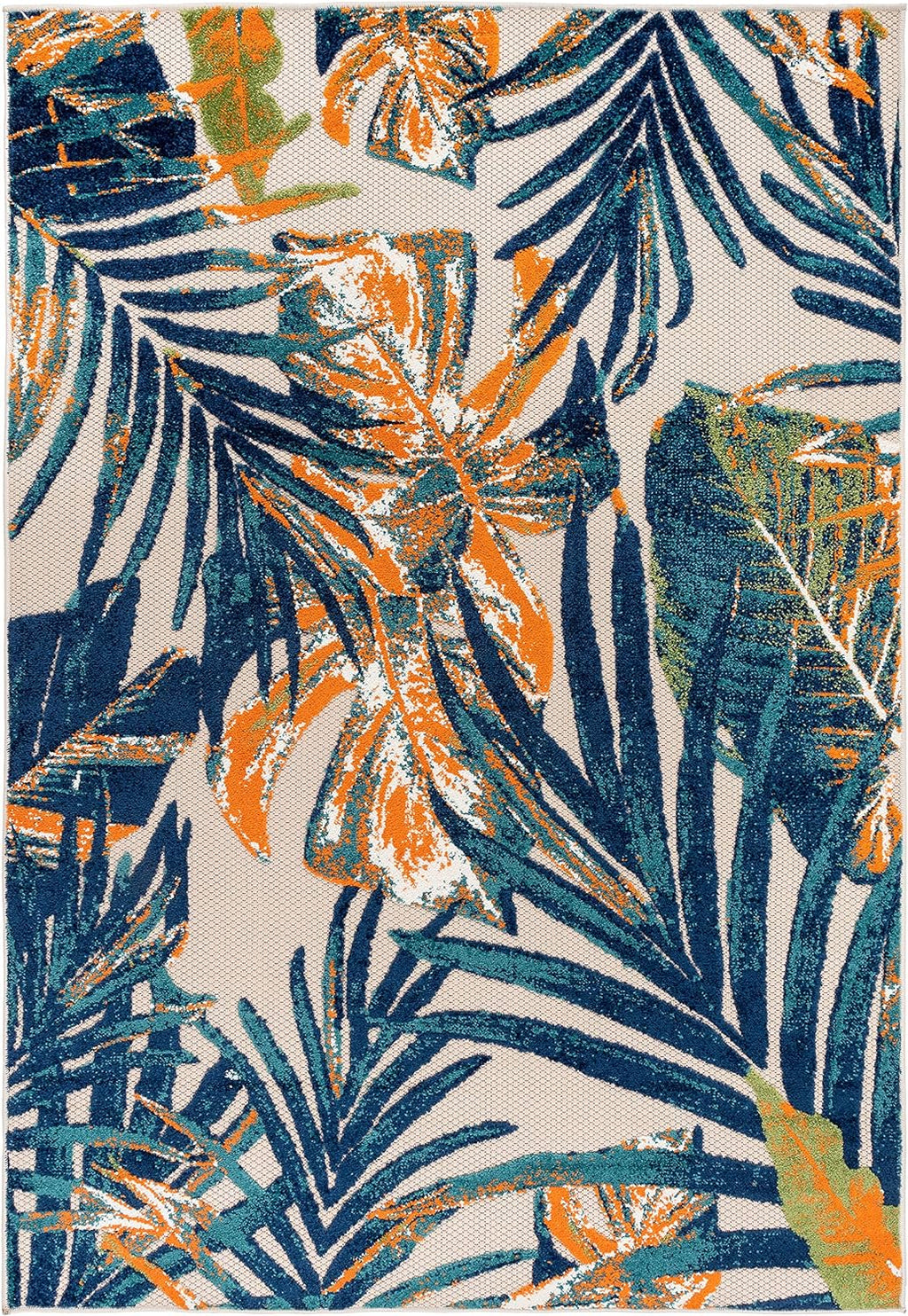 Tropical Floral Leaves Indoor/Outdoor Area Rug 7'10" X 10' Multi - Puck's