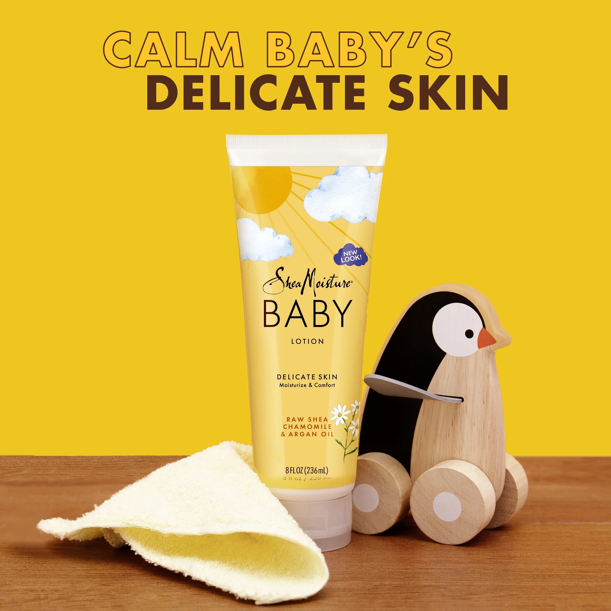 Moisturizing Baby Lotion for Dry Skin Raw Shea Chamomile & Argan Oil, 8 Oz - Puck's
