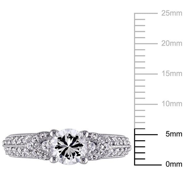 Women'S Created Sapphire Sterling Silver Engagement Ring - Puck's