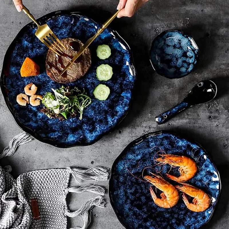 Retro Porcelain Dinner Plates - Puck's