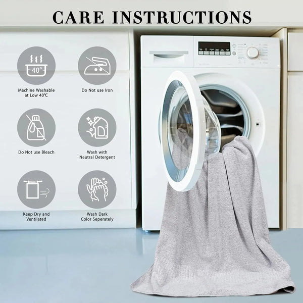 2-Pack 27" X 54" Bath Towels 30% Bamboo Viscose Ultra Soft & Highly Absorbent Solid Premium Bath Towels for Bathroom, Hotels, Spa and Gym, Light Gray - Puck's