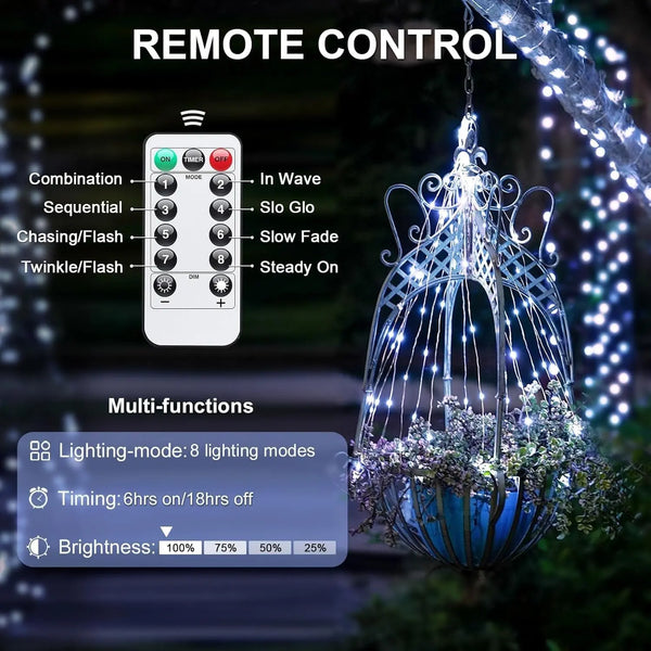 2 Pack Fairy Lights Battery Operated, Total 400 LED 132Ft Outdoor Fairy String Lights with Remote, 8 Modes Copper Wire Twinkle Lights for Bedroom Tree Wall Patio outside Decor, White - Puck's