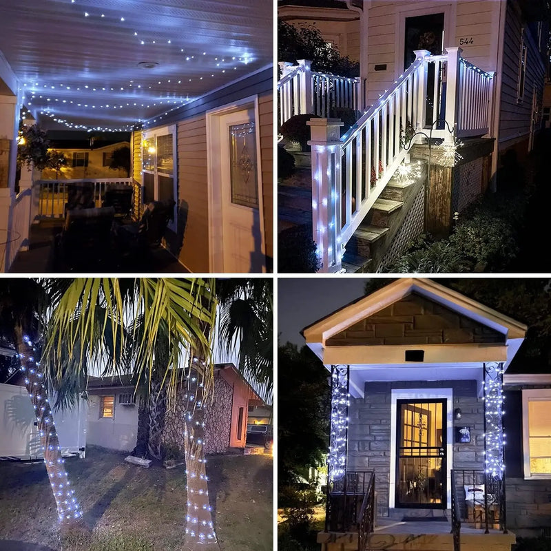 2 Pack Fairy Lights Battery Operated, Total 400 LED 132Ft Outdoor Fairy String Lights with Remote, 8 Modes Copper Wire Twinkle Lights for Bedroom Tree Wall Patio outside Decor, White - Puck's