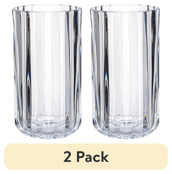 (2 stuks) 14OZ Fluted Glass Tumbler Clear - Puck's