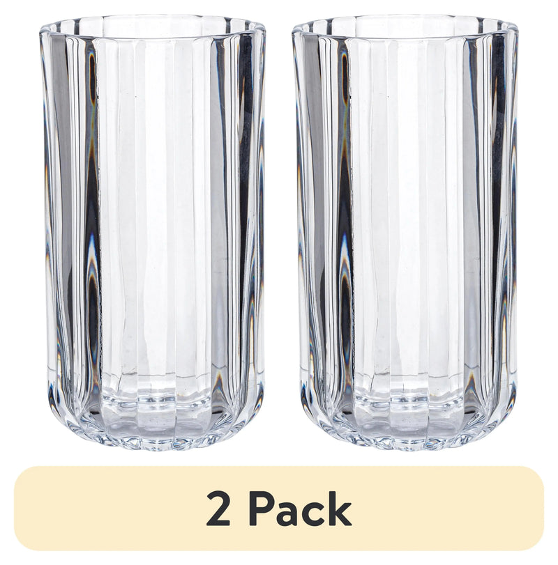 (2 stuks) 14OZ Fluted Glass Tumbler Clear - Puck's