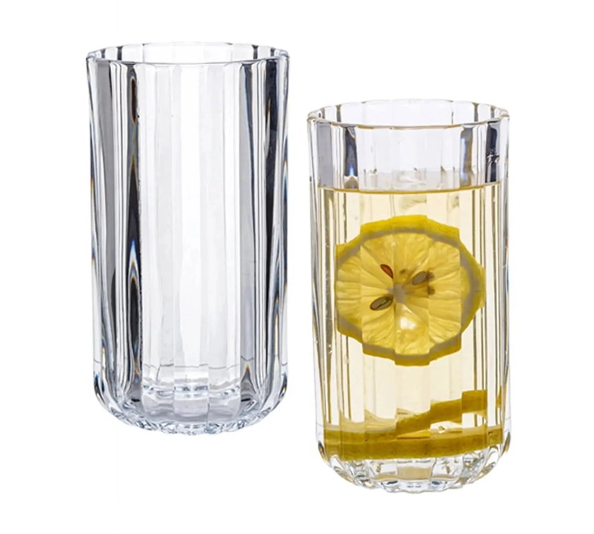 (2 Pack)  14OZ Fluted Glass Tumbler Clear - Puck's