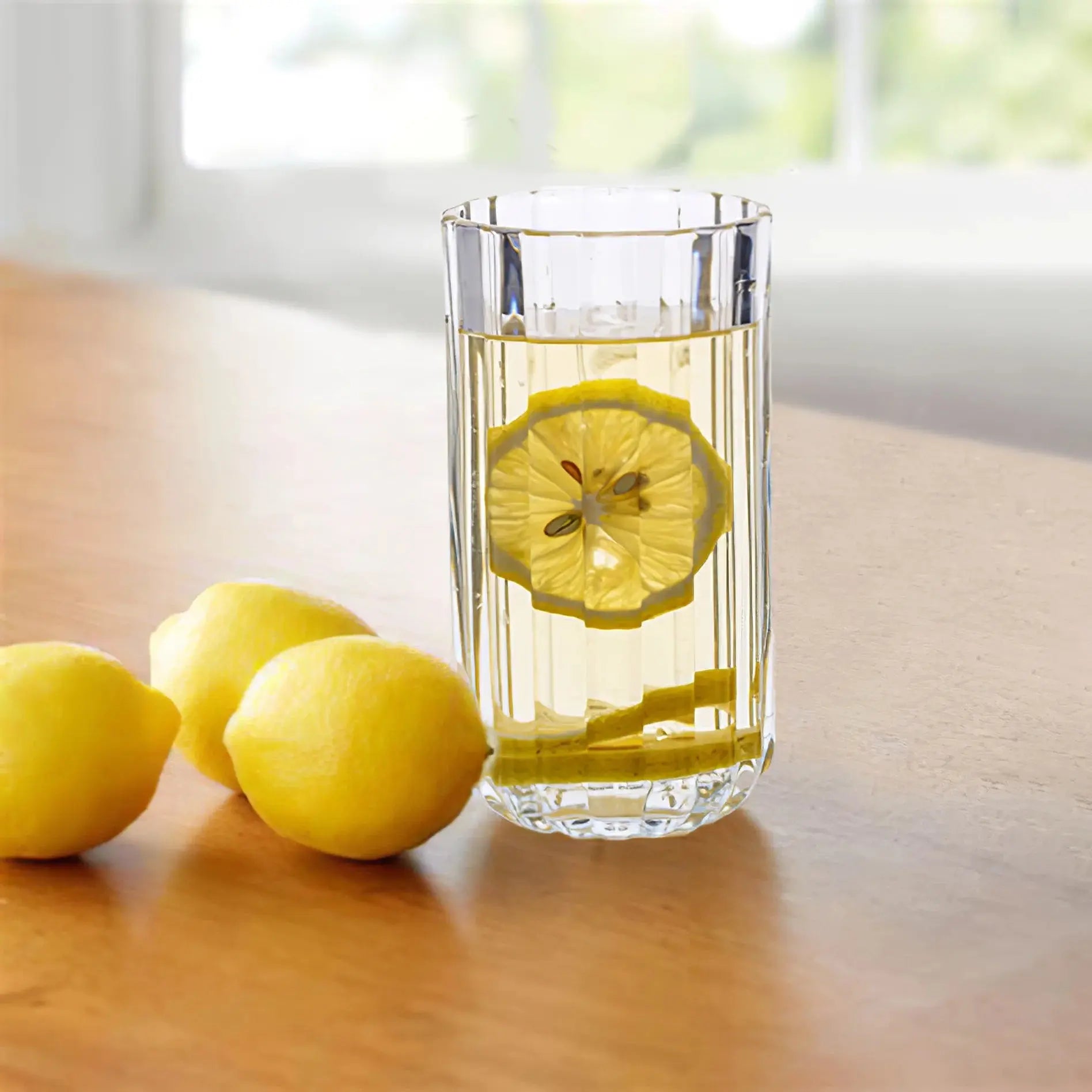 (2 Pack)  14OZ Fluted Glass Tumbler Clear - Puck's