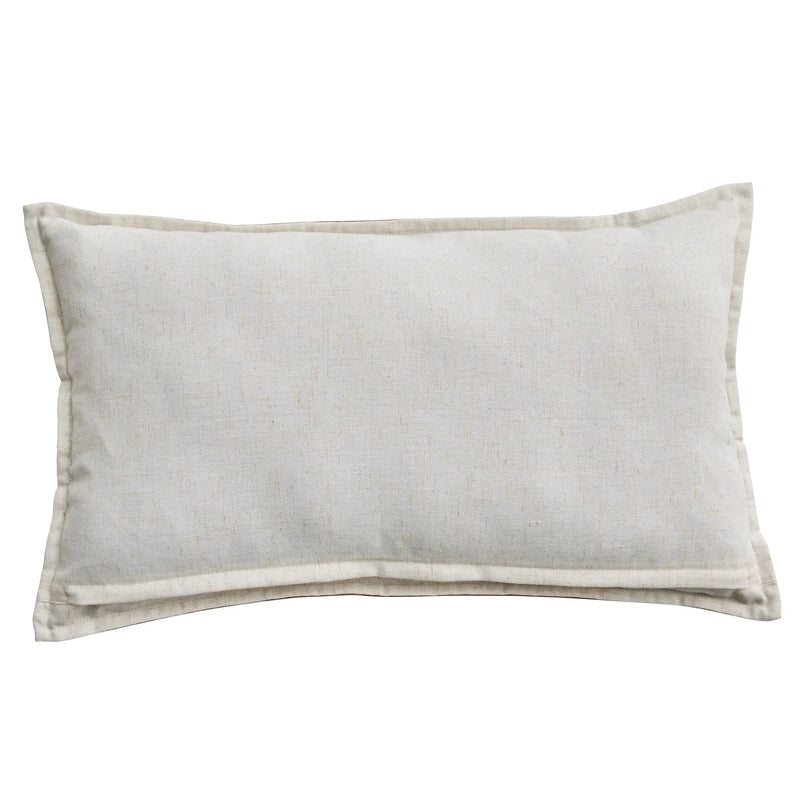 (2 Pack) 14 "X 24" Decoratief kussen van beige veganleer - Puck's