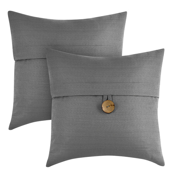 20.00" X 20.00" Gray Polyester, Cotton, Rayon Throw Pillow , ( 2 Count) - Puck's