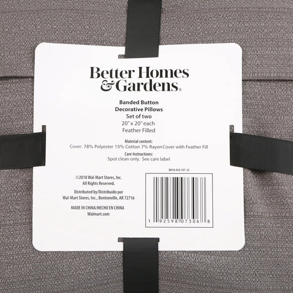 20.00" X 20.00" Gray Polyester, Cotton, Rayon Throw Pillow , ( 2 Count) - Puck's
