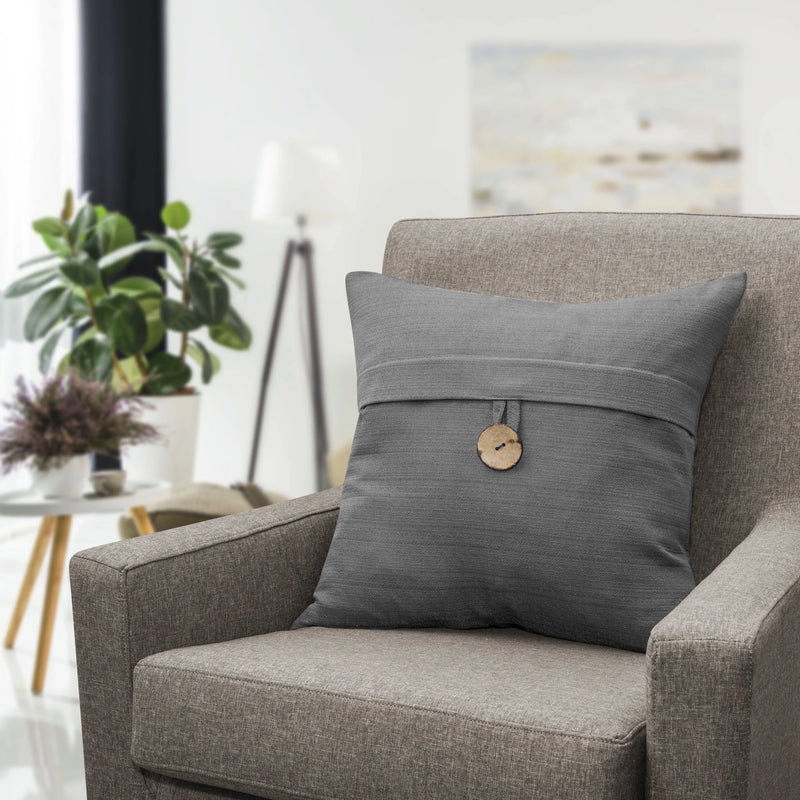 20.00" X 20.00" Gray Polyester, Cotton, Rayon Throw Pillow , ( 2 Count) - Puck's