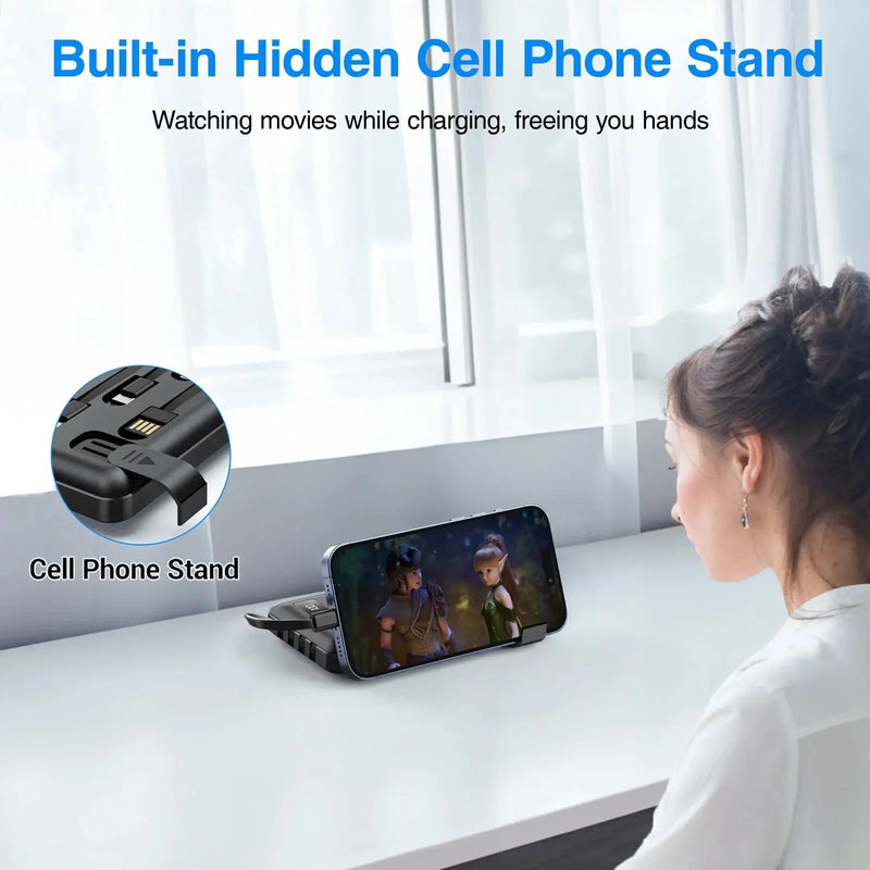 20000Mah Power Bank Portable Charger with Cables, USB Battery Pack for Iphone & Android Cell Phone - Puck's