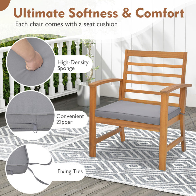 3 Pieces Outdoor Furniture Set with Soft Seat Cushions - Puck's