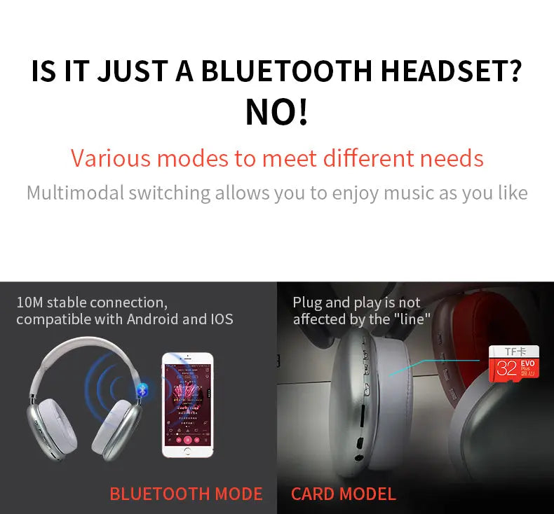 2021 New Wireless Headset HIFI Stereo Bluetooth Headphones - Puck's