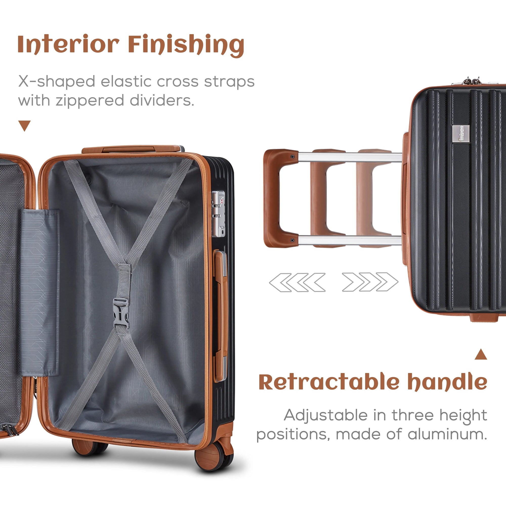 20" Carry-On Luggage, Hard Luggage with Spinner Wheels, Lightweight Luggage Set with TSA Lock - Puck's