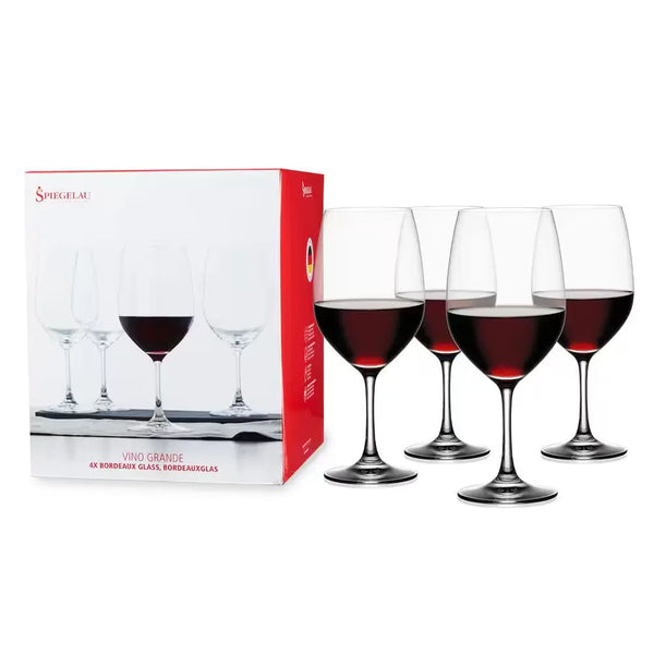 21.9 Oz. Bordeaux Wine Glasses European-Made Lead-Free Crystal, Classic Stemmed, Dishwasher Safe, Gift Set (Set of 4) - Puck's