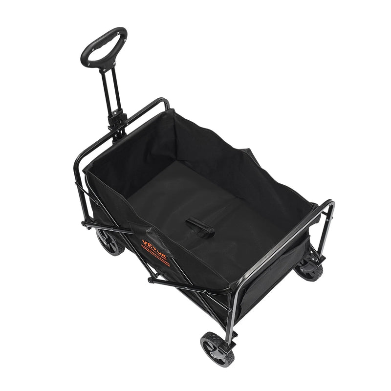 VEVOR Collapsible Folding Wagon, 2 Cu.Ft Beach Wagon Cart with All-Terrain 5In Wheels, Heavy Duty Folding Wagon Cart 220 Lbs Weight Capacity with Drink Holders, Sports Wagon for Camping, Shopping, Gar - Puck's