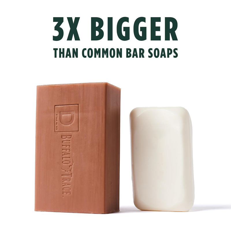 Big Brick of Soap Bar for Men Big American Bourbon Made W/Buffalo Trace (Charred Oak Barrel Scent) Multi-Pack - Superior Grade, Extra Large, All Skin Types, 10 Oz (6 Pack) - Puck's