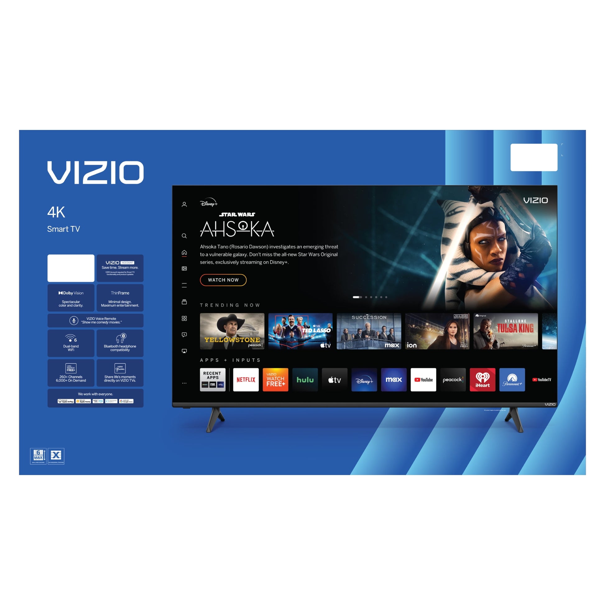 75” Class 4K UHD LED HDR Smart TV (New) V4K75M-08 - Puck's