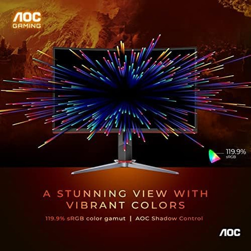 C27G2Z 27" Curved Frameless Ultra-Fast Gaming Monitor, FHD 1080P, 0.5Ms 240Hz, Freesync, 2X HDMI 2.0, 1X Display Port, Height Adjustable, Xbox PS5 Switch Ready, 3-Year Zero-Bright-Dot - Puck's