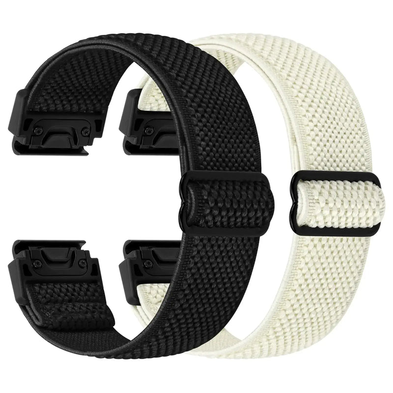 22mm Watch Bands for Garmin Fenix 8 47mm/Fenix E 47mm/Fenix 7/Fenix 7 Pro/Fenix 6/Fenix 6 Pro/Fenix 5/5 Plus/Instinct 2/Epix Gen 2/Approach S62/S60 Band, Quickfit Elastic Nylon Strap Wristband - Puck's
