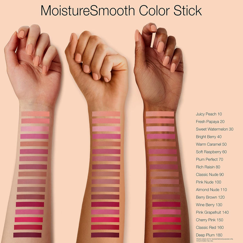 Moisturesmooth Color Stick for Lips, Moisturizing and Conditioning Lipstick with a Balm-Like Formula, Nourishing Shea Butter and Fruit Extracts, 120 Berry Brown,.011 Oz, 36 Pack - Puck's