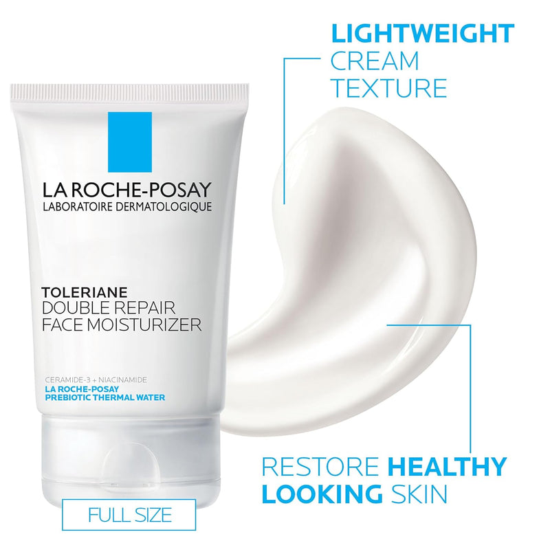 La Roche-Posay Toleriane Double Repair Face Moisturizer, Daily Moisturizer Face Cream with Ceramide and Niacinamide for All Skin Types, Oil Free, Fragrance Free - Puck's