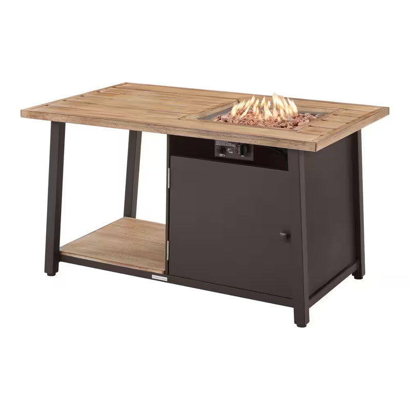 Fordham 46 In. B 45000 Btu Bruin Staal Propaan Openlucht Brandkuil Tafel met Lavastenen - Puck's