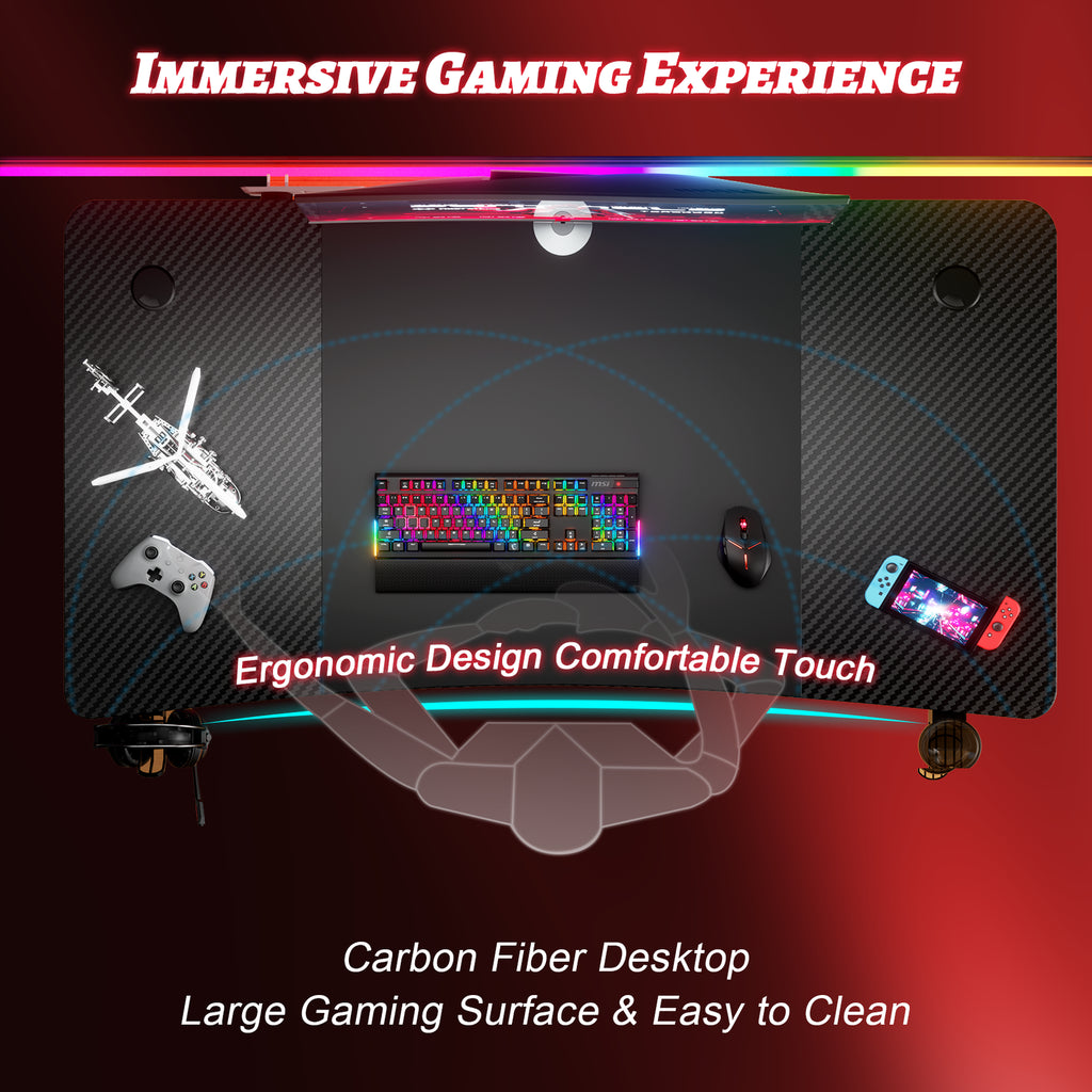 HLDIRECT 32/40/47/55 Inch Gaming Desk Gamer Table Computer Desk PC Workstation - Puck's