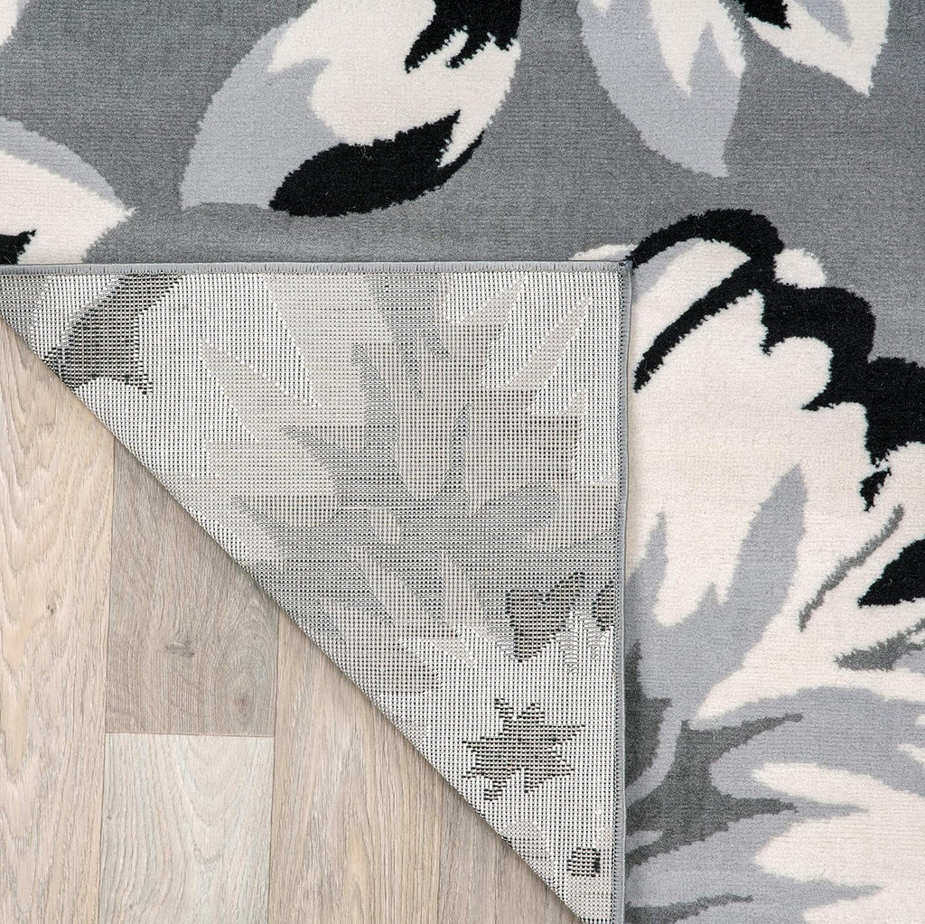 Modern Floral Design Area Rug for Living Room,Bedroom,Home Office,Kitchen Non Shedding round Rugs 6' 6" Blue (6' 6" Diameter) - Puck's