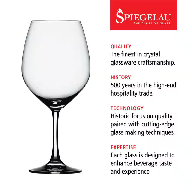 25 Oz. Burgundy Wine Glasses European-Made Lead-Free Crystal, Classic Stemmed, Dishwasher Safe, Gift Set (Set of 4) - Puck's