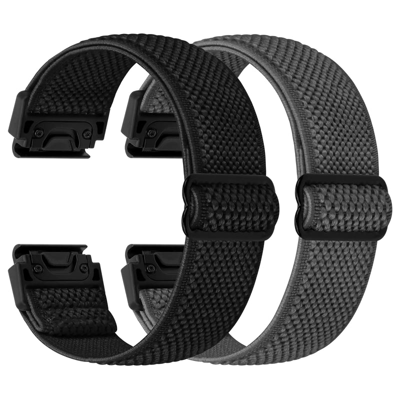 22mm Watch Bands for Garmin Fenix 8 47mm/Fenix E 47mm/Fenix 7/Fenix 7 Pro/Fenix 6/Fenix 6 Pro/Fenix 5/5 Plus/Instinct 2/Epix Gen 2/Approach S62/S60 Band, Quickfit Elastic Nylon Strap Wristband - Puck's